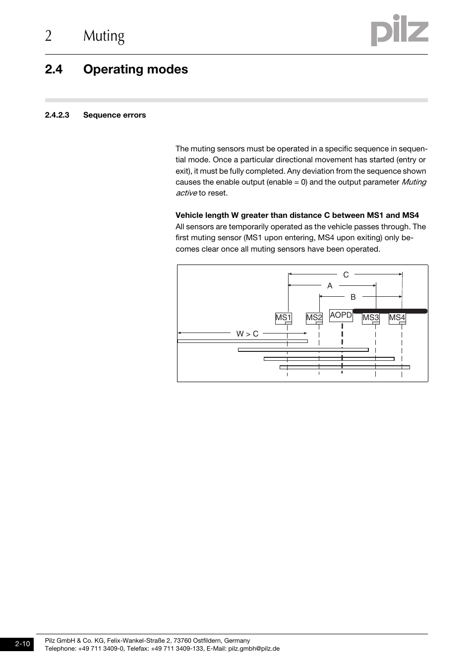 3 sequence errors, 2muting, 4 operating modes | Pilz PNOZ m1p base unit User Manual | Page 18 / 72