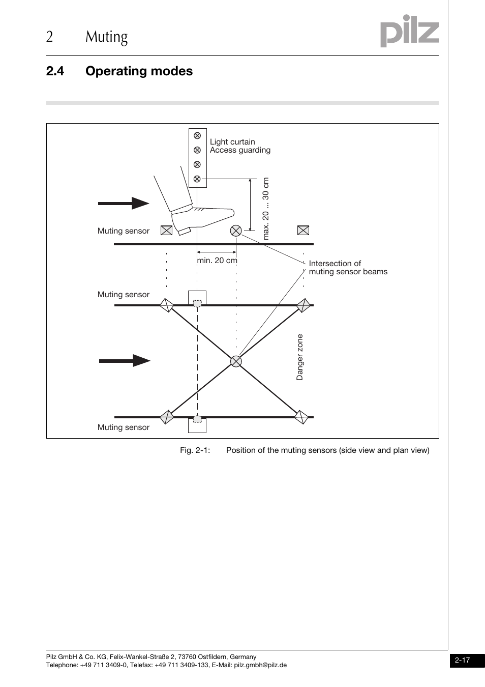 2muting, 4 operating modes | Pilz PNOZ m1p base unit User Manual | Page 25 / 72