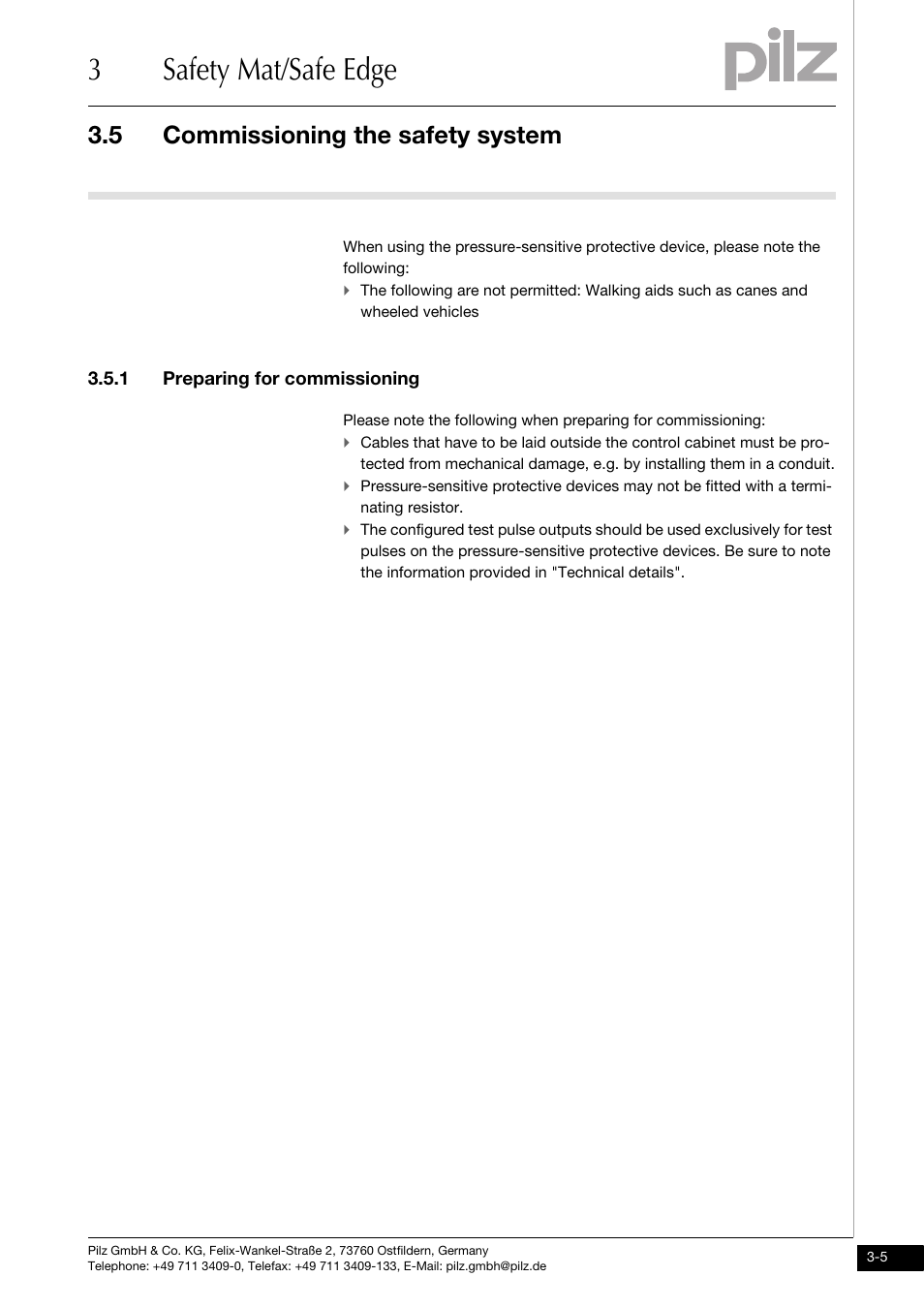 Commissioning the safety system, 1 preparing for commissioning, 3safety mat/safe edge | 5 commissioning the safety system | Pilz PNOZ m1p base unit User Manual | Page 32 / 72