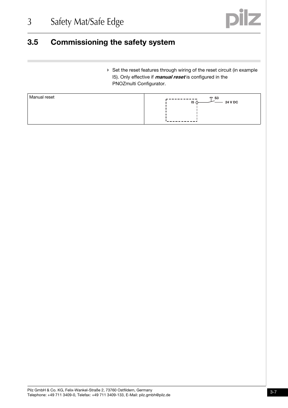 3safety mat/safe edge, 5 commissioning the safety system | Pilz PNOZ m1p base unit User Manual | Page 34 / 72