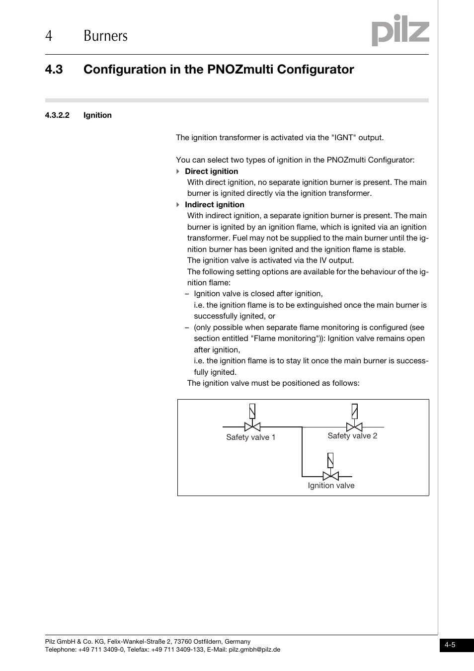 2 ignition, 4burners, 3 configuration in the pnozmulti configurator | Pilz PNOZ m1p base unit User Manual | Page 42 / 72