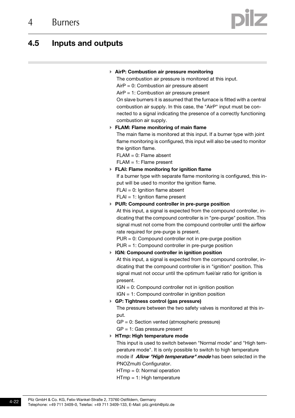 4burners, 5 inputs and outputs | Pilz PNOZ m1p base unit User Manual | Page 59 / 72