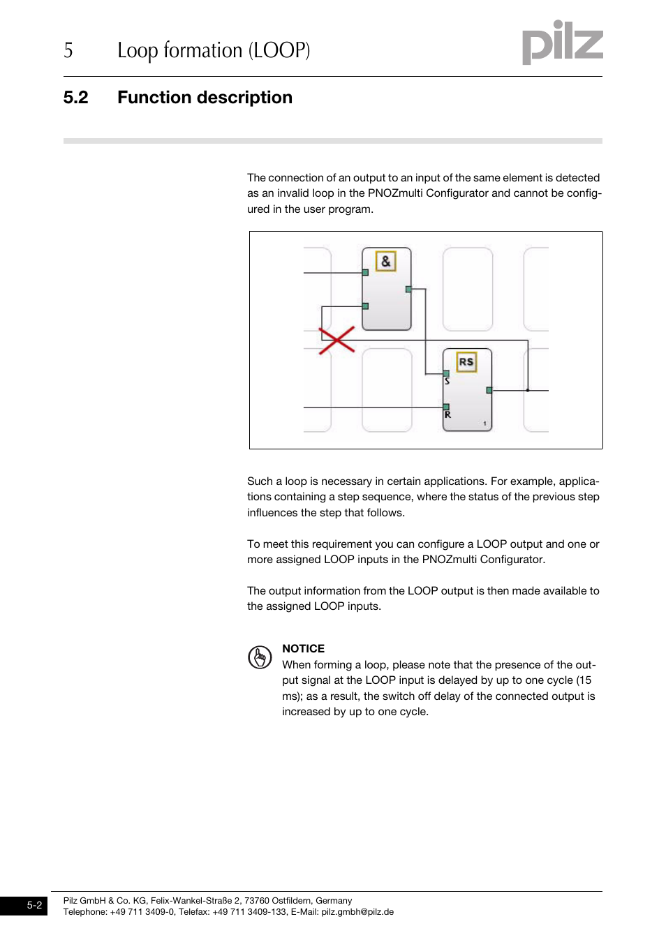 Function description, 5loop formation (loop), 2 function description | Pilz PNOZ m1p base unit User Manual | Page 67 / 72