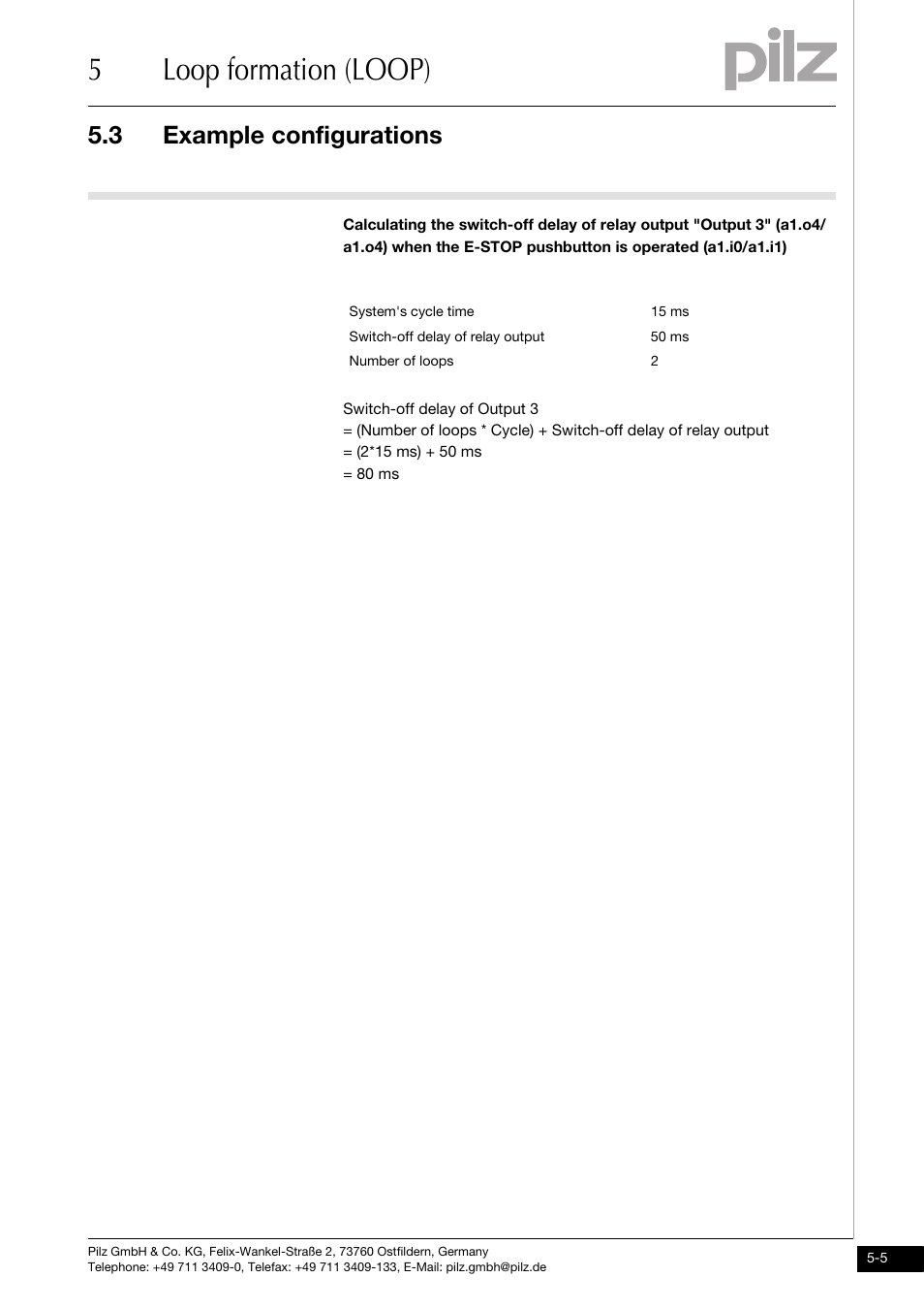 5loop formation (loop), 3 example configurations | Pilz PNOZ m1p base unit User Manual | Page 70 / 72