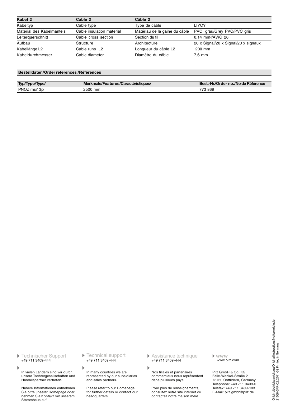 Pilz PNOZ msi13p Fanuc 20/20 2,5m User Manual | Page 2 / 2
