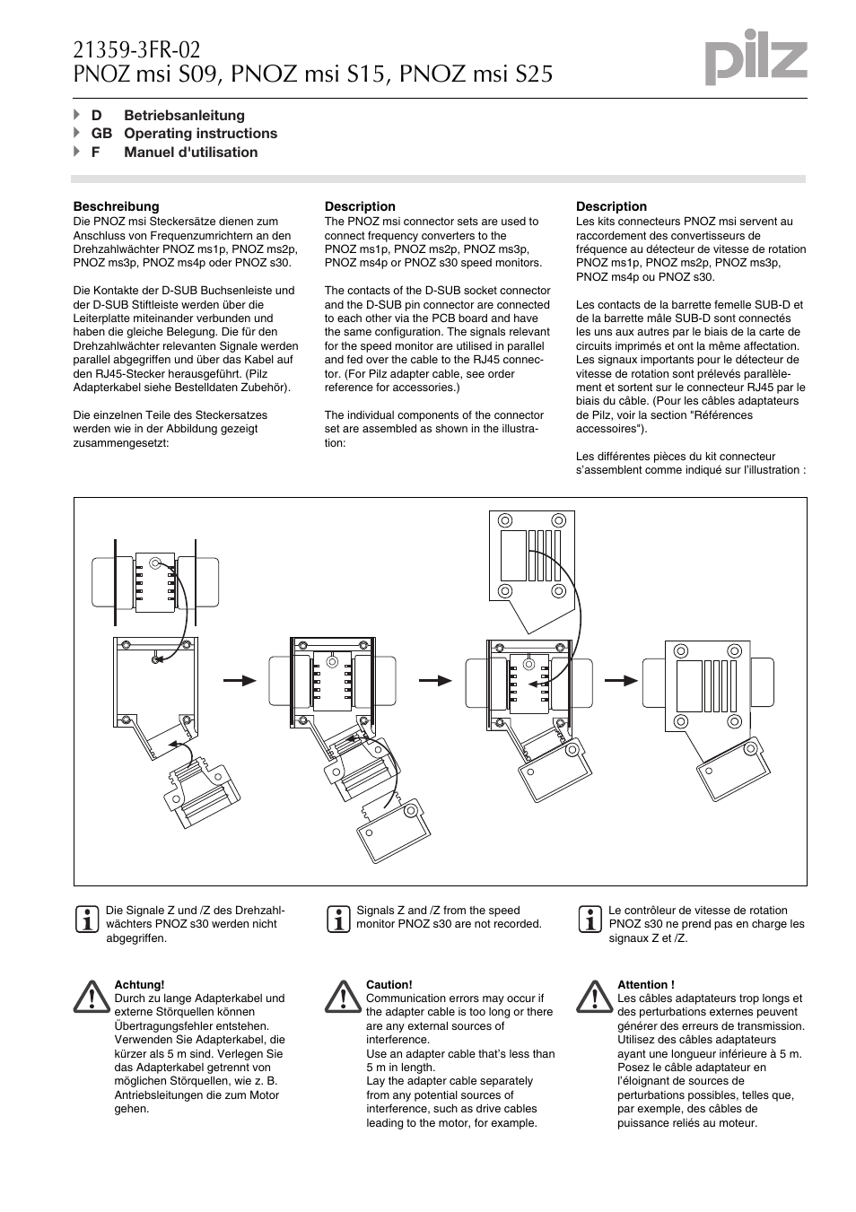 Pilz PNOZ msi S09 User Manual | 2 pages