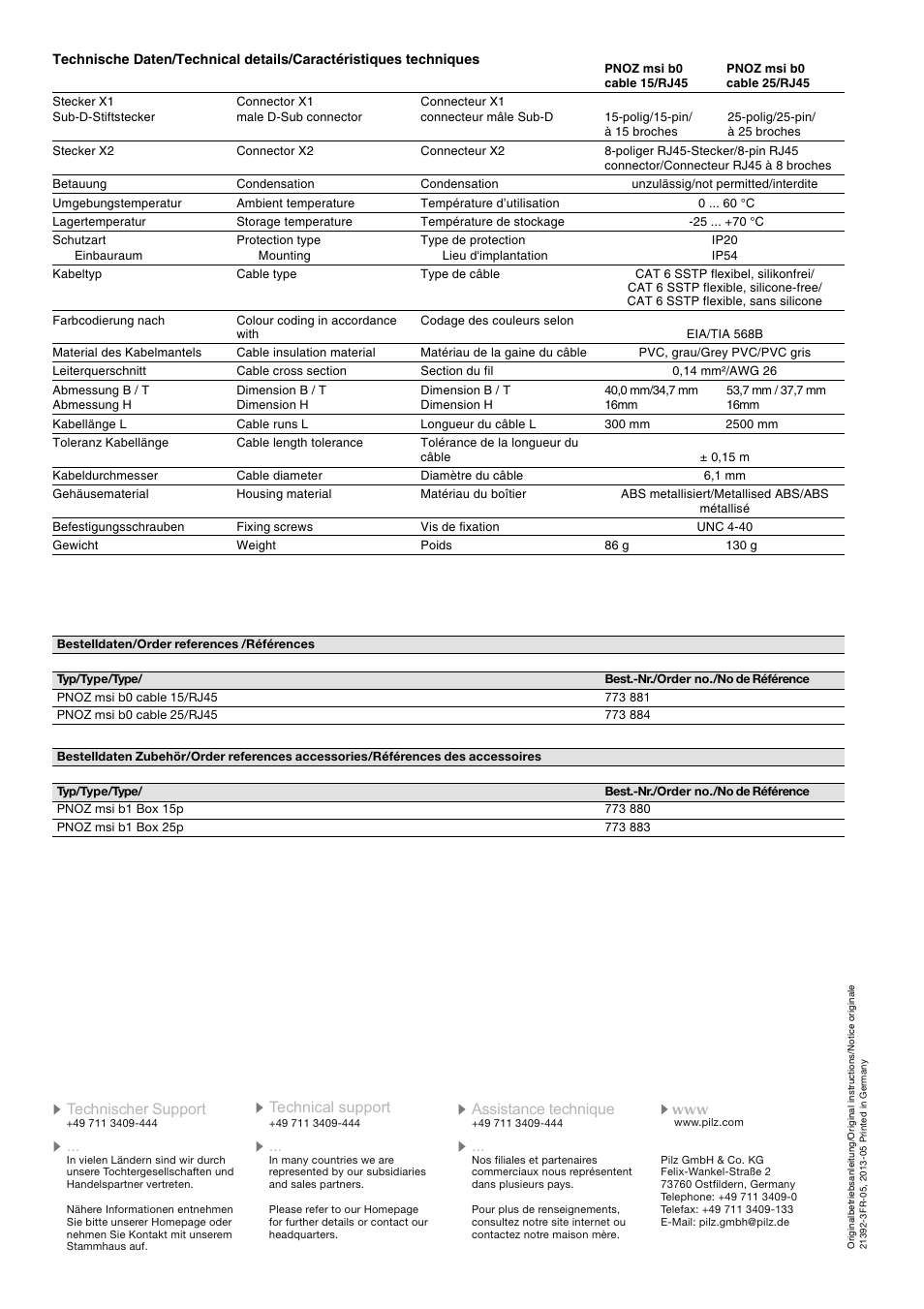 Pilz PNOZ msi b0 cable User Manual | Page 2 / 2