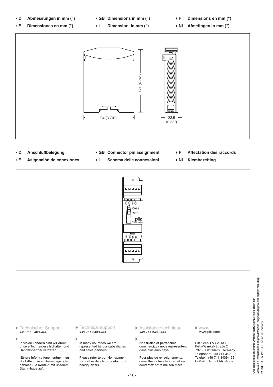 Pilz PNOZ mo3p 2so User Manual | Page 16 / 16