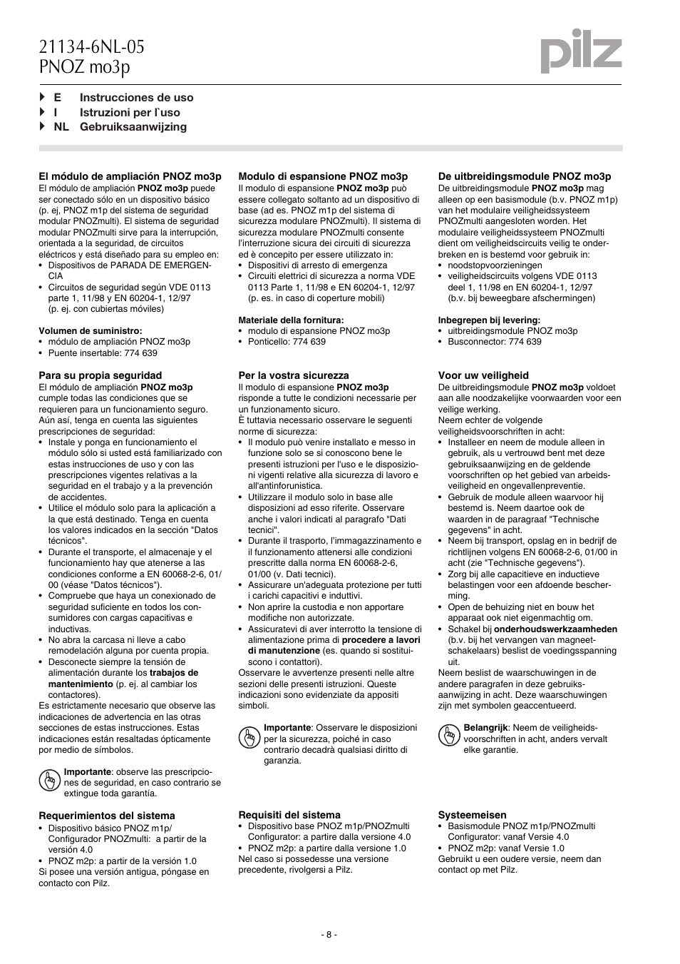 Pilz PNOZ mo3p 2so User Manual | Page 8 / 16