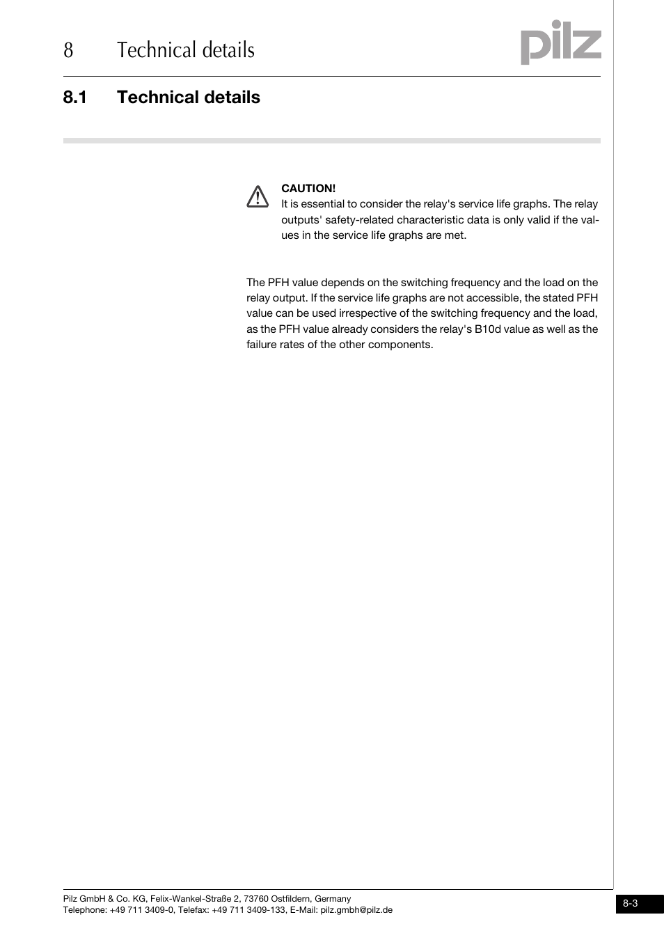 8technical details, 1 technical details | Pilz PNOZ mo4p 4n/o User Manual | Page 27 / 31