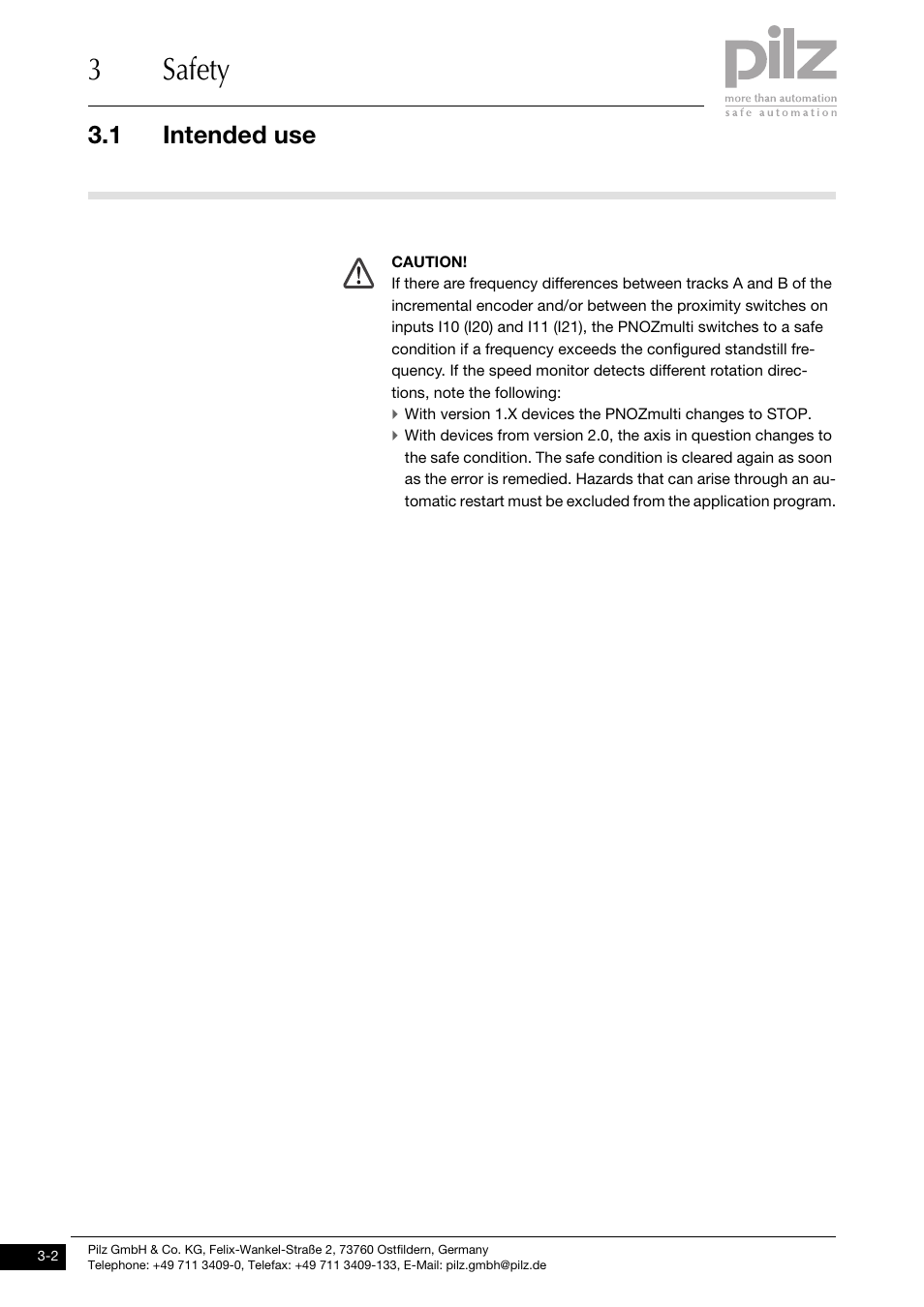 3safety, 1 intended use | Pilz PNOZ ms1p standstill / speed monitor User Manual | Page 12 / 43