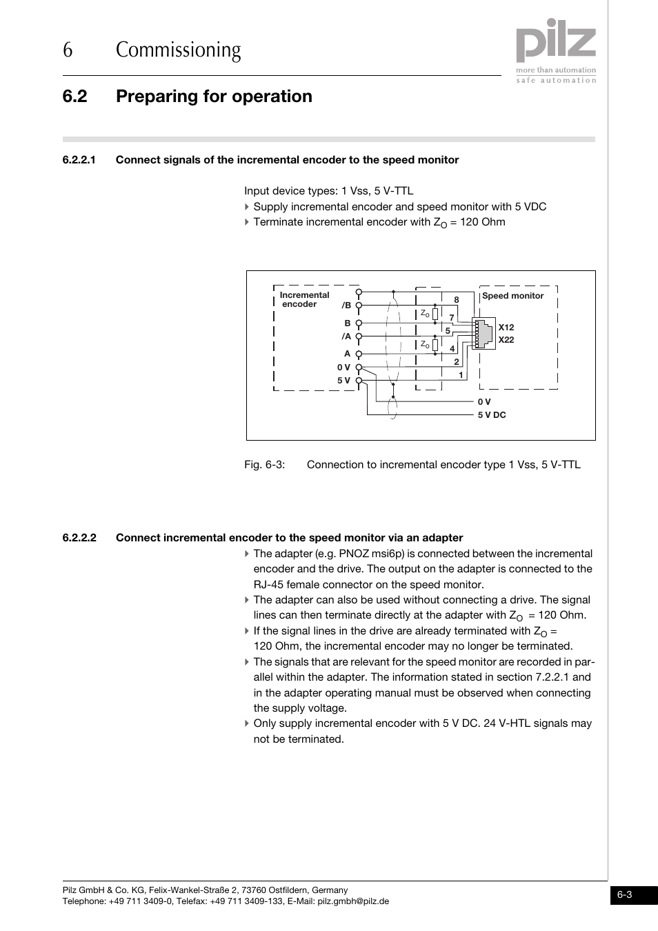 6commissioning, 2 preparing for operation | Pilz PNOZ ms1p standstill / speed monitor User Manual | Page 27 / 43