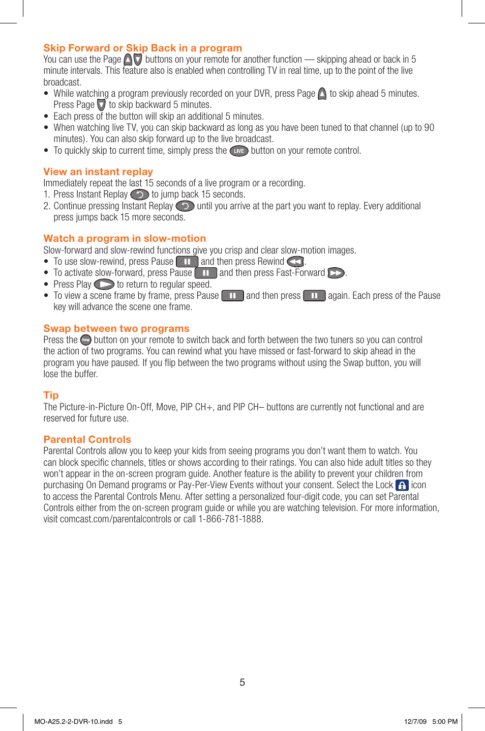 Comcast MO A25.2-2 User Manual | Page 5 / 16