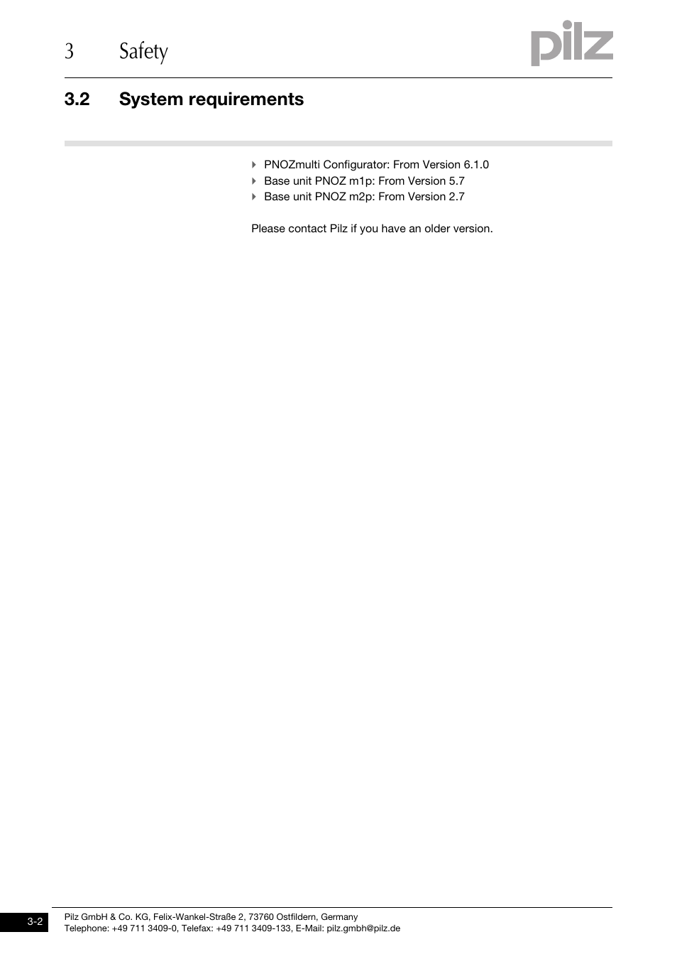 System requirements, 3safety, 2 system requirements | Pilz PNOZ ms3p standstill / speed monitor User Manual | Page 12 / 35