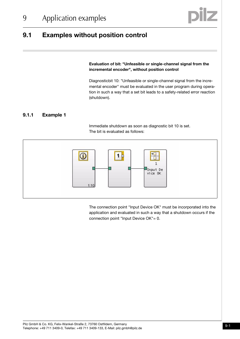Application examples, Examples without position control, 1 example 1 | 9application examples, 1 examples without position control | Pilz PNOZ ms3p standstill / speed monitor User Manual | Page 31 / 35