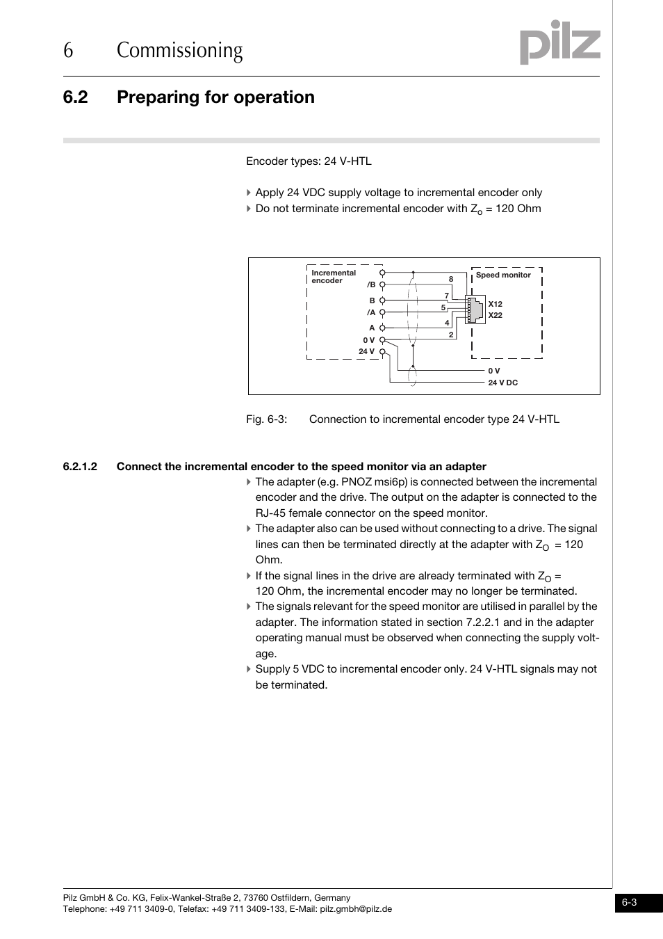 6commissioning, 2 preparing for operation | Pilz PNOZ ms4p speedcontrol User Manual | Page 23 / 33