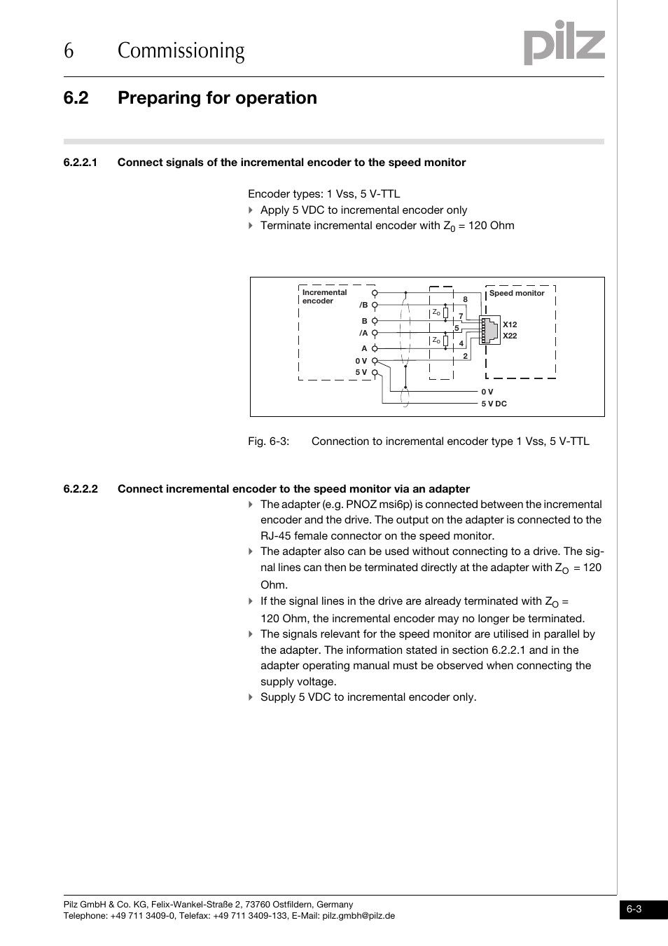 6commissioning, 2 preparing for operation | Pilz PNOZ ms2p TTL coated version User Manual | Page 27 / 45