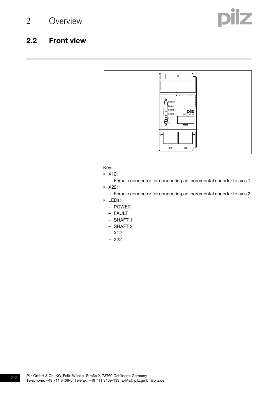 Front view, 2overview, 2 front view | Pilz PNOZ ms3p HTL User Manual | Page 10 / 35
