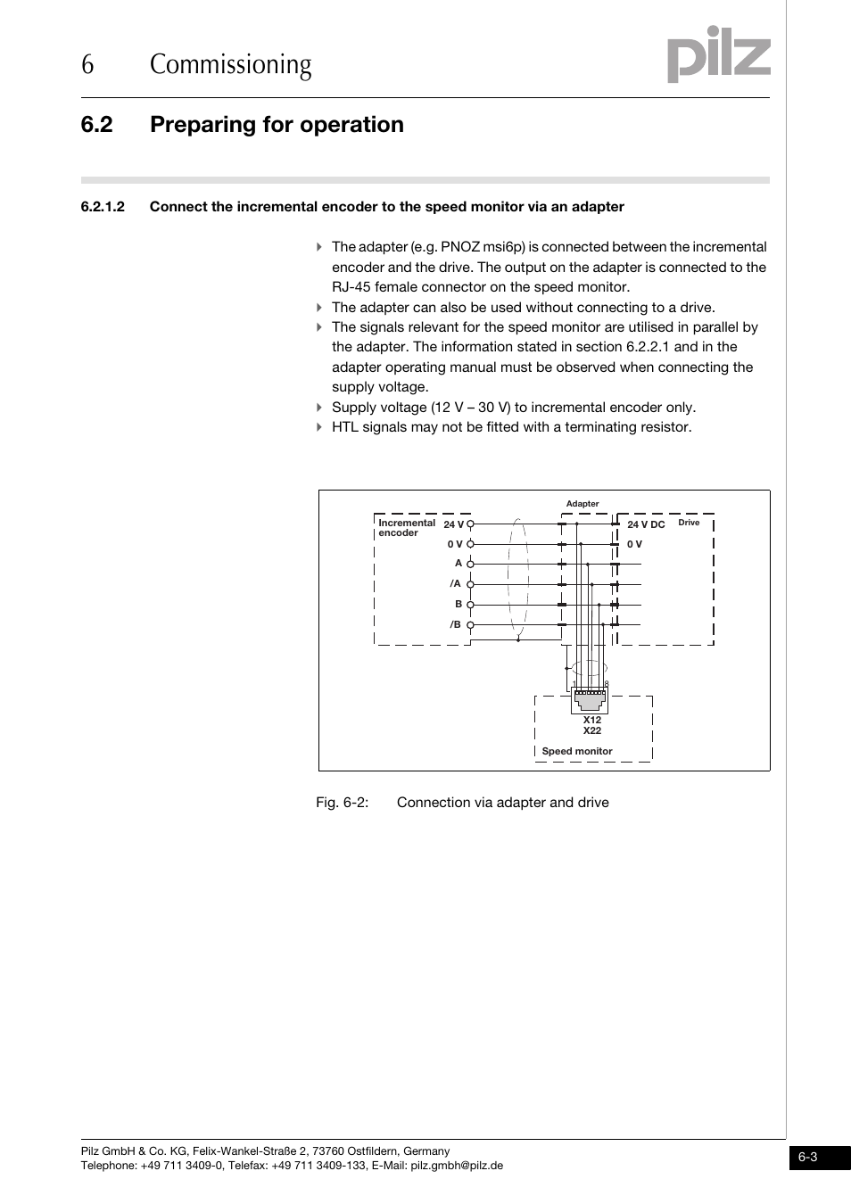 6commissioning, 2 preparing for operation | Pilz PNOZ ms3p HTL User Manual | Page 23 / 35