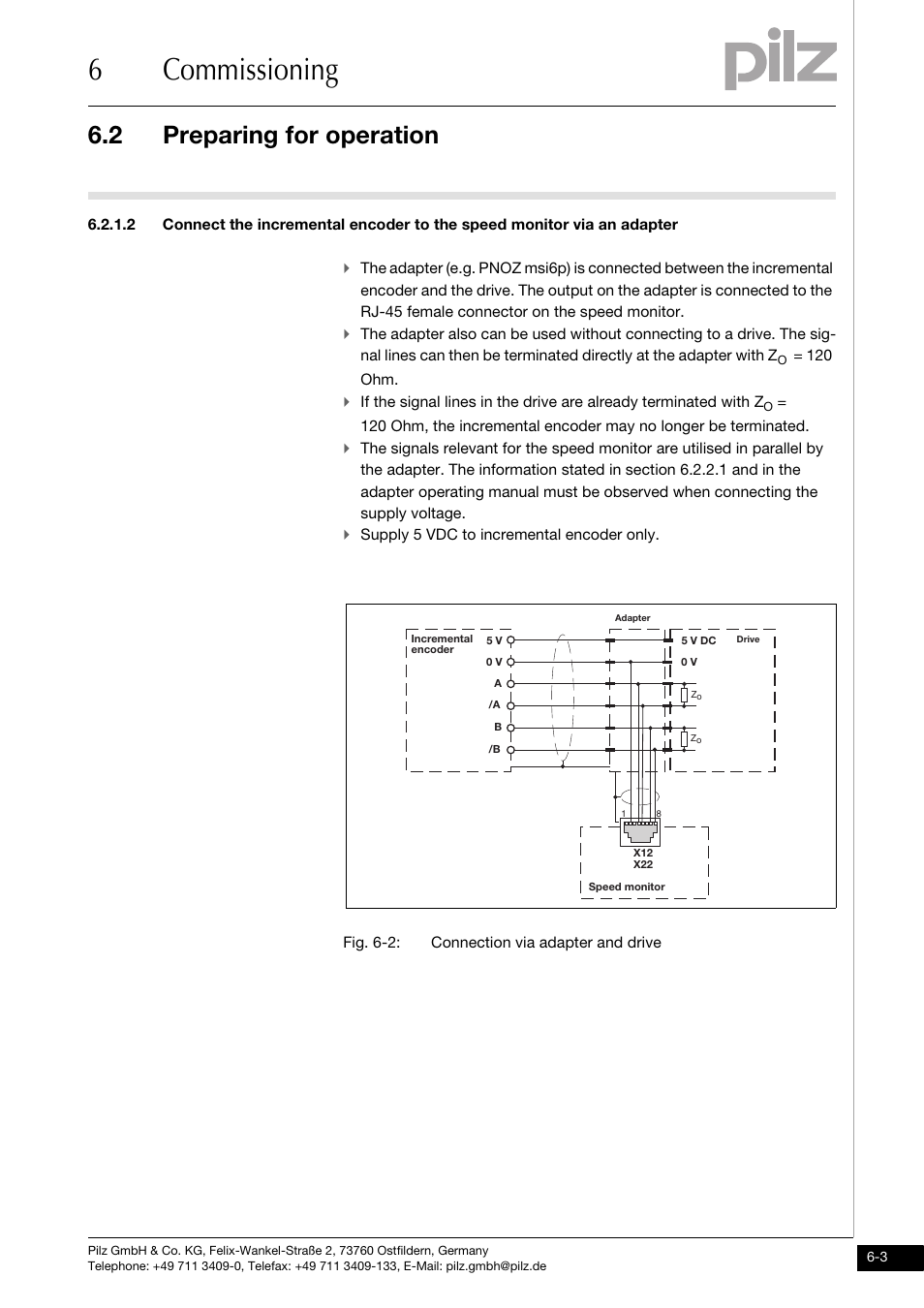 6commissioning, 2 preparing for operation | Pilz PNOZ ms3p TTL User Manual | Page 23 / 35