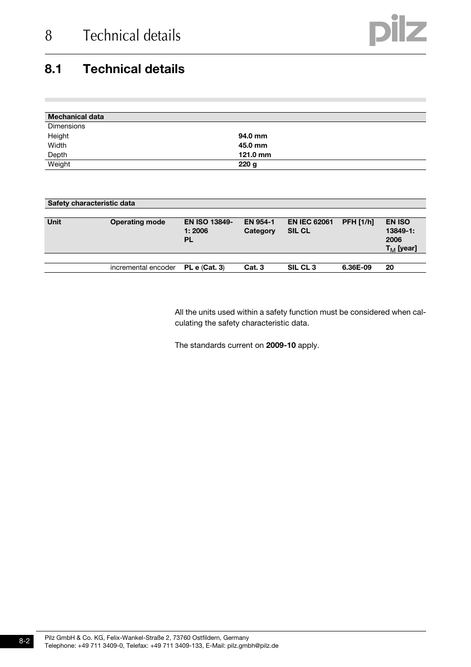 8technical details, 1 technical details | Pilz PNOZ ms3p TTL User Manual | Page 28 / 35