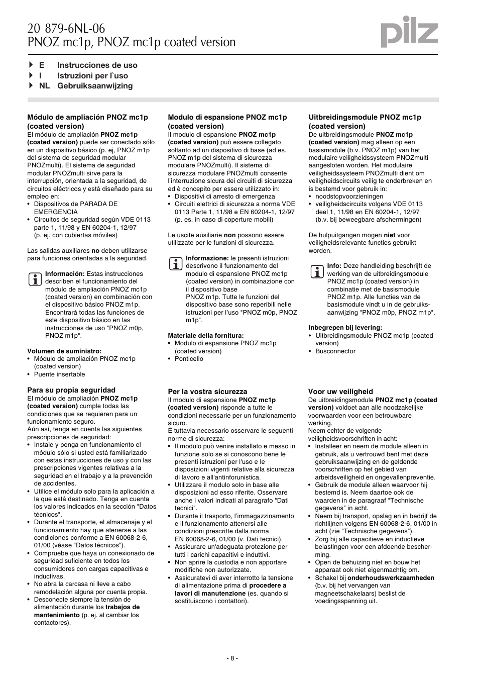Pilz PNOZ mc1p User Manual | Page 8 / 16