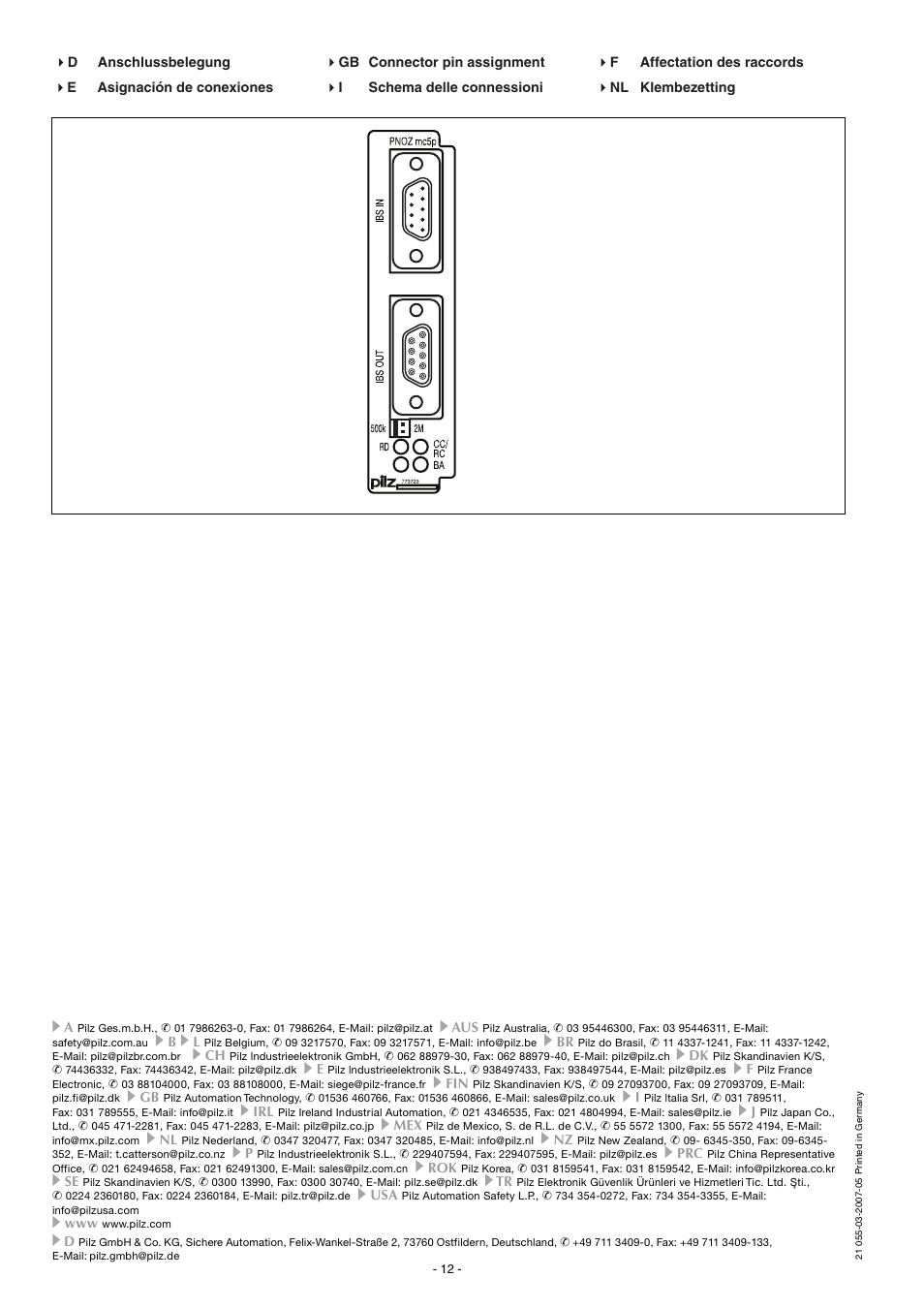 Pilz PNOZ mc5p Interbus User Manual | Page 12 / 12