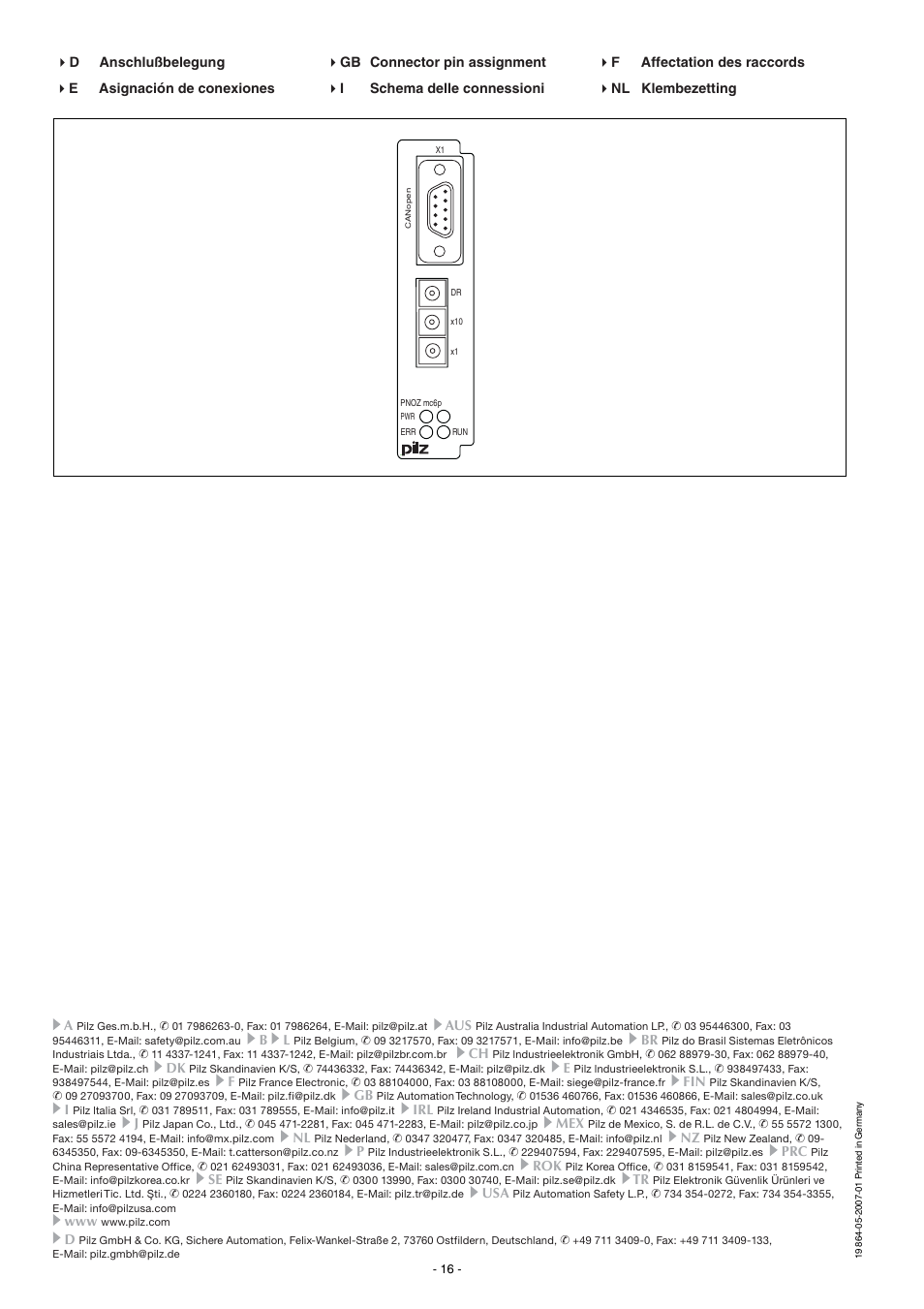Pilz PNOZ mc6p CANopen coated version User Manual | Page 16 / 16