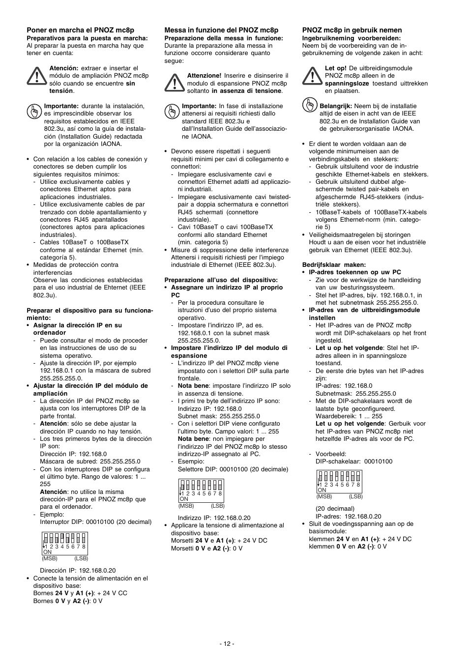 Pilz PNOZ mc8p Ethernet IP / Modbus TCP User Manual | Page 12 / 20