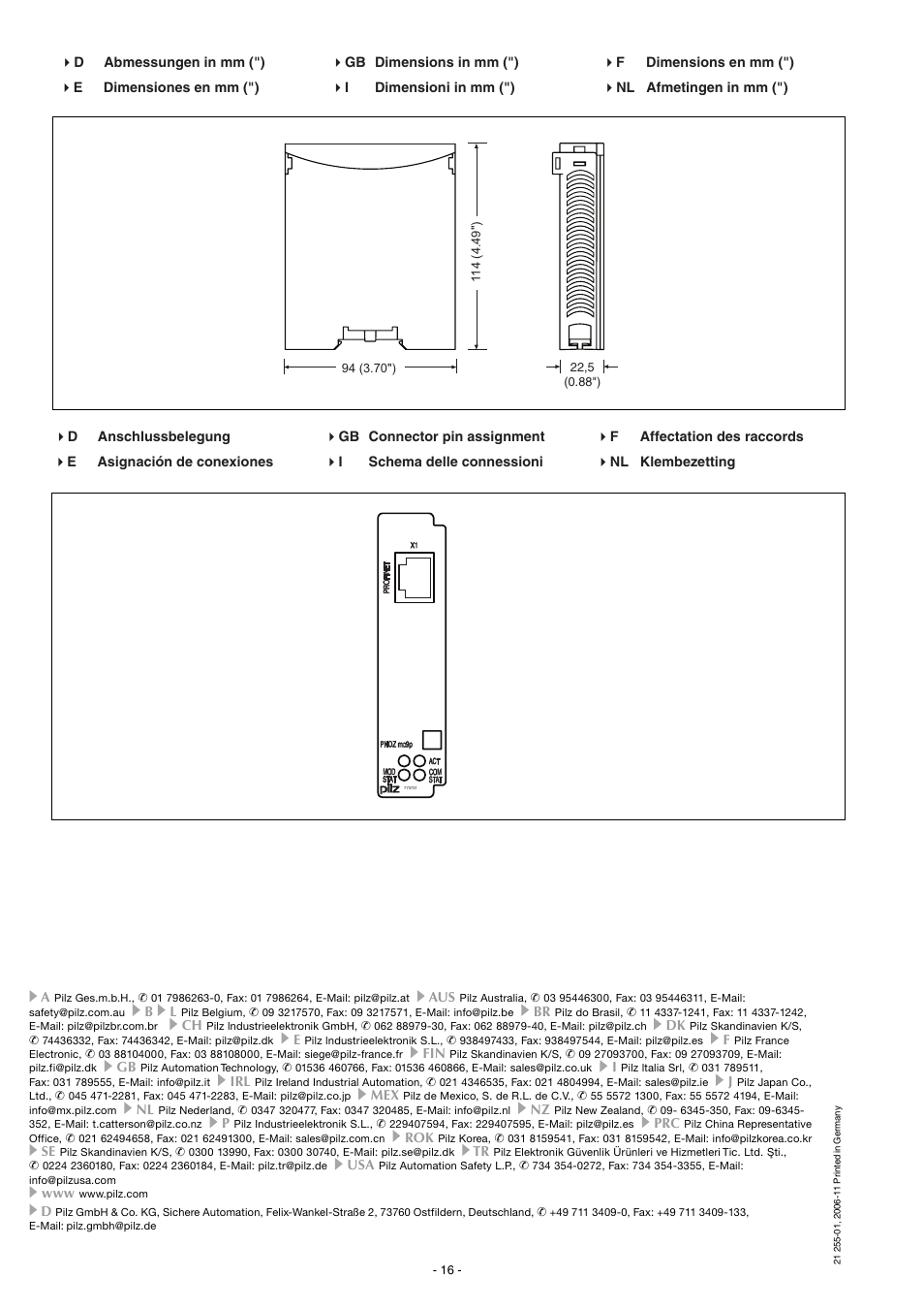 Pilz PNOZ mc9p Profinet IO User Manual | Page 16 / 16