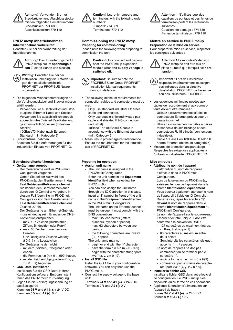 Pilz PNOZ mc9p Profinet IO User Manual | Page 4 / 16