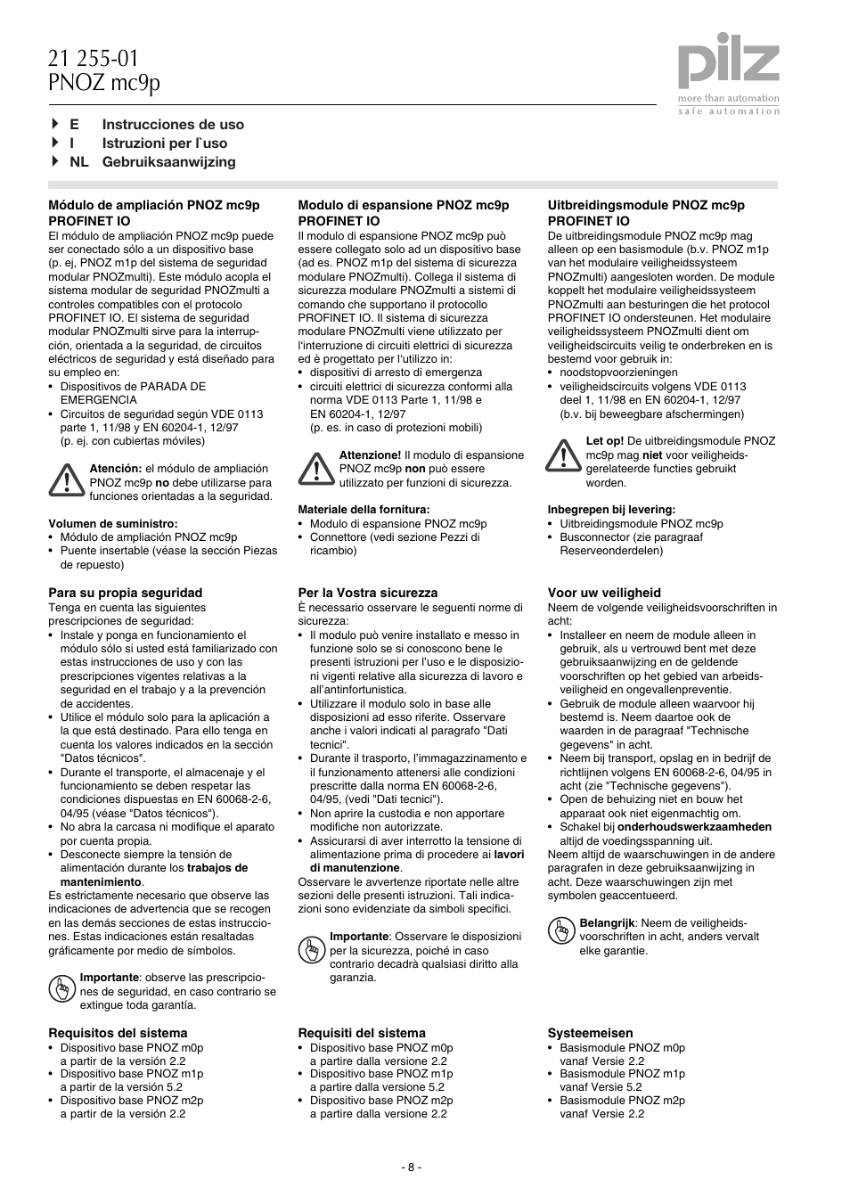 Pilz PNOZ mc9p Profinet IO User Manual | Page 8 / 16