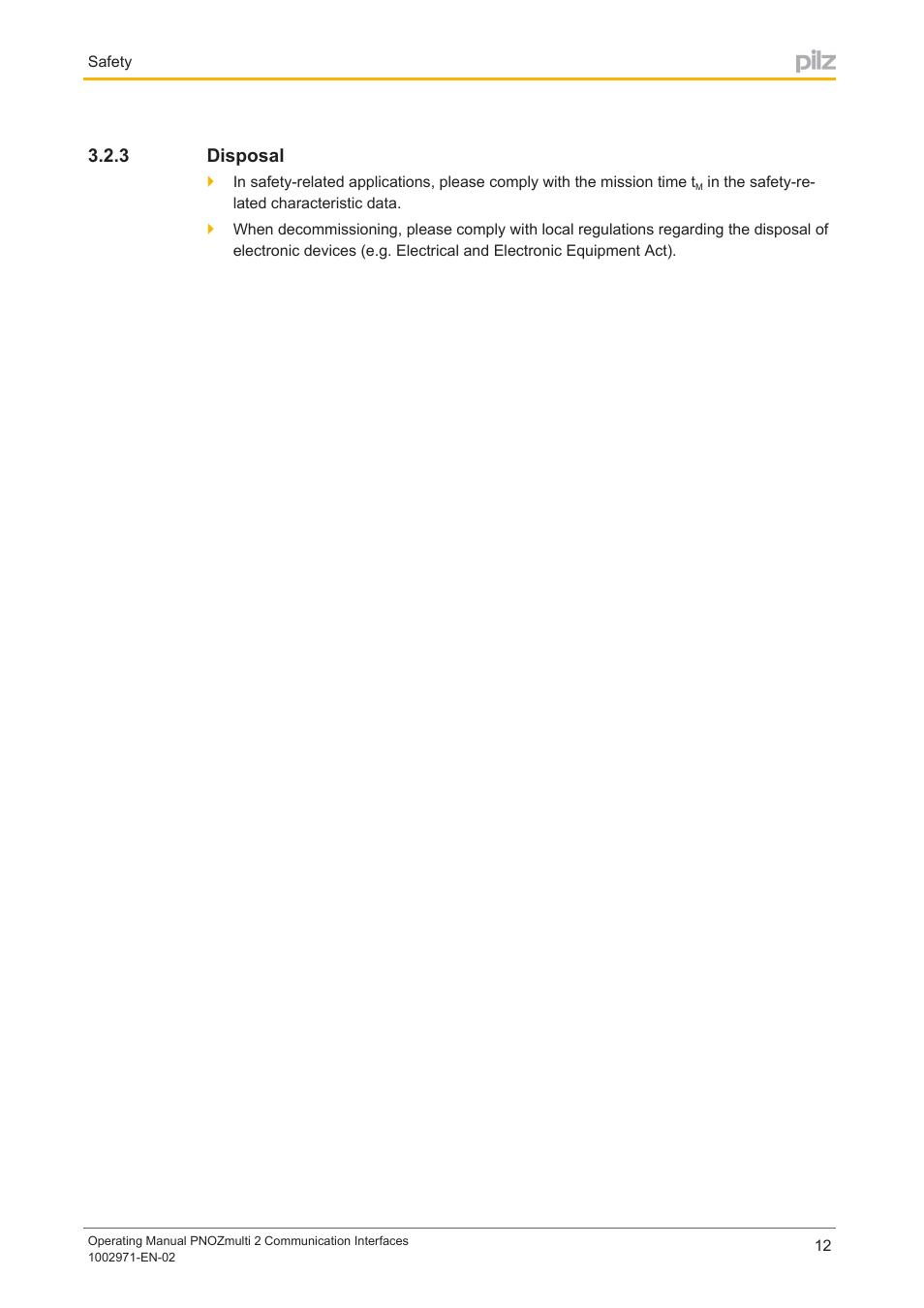 3 disposal, Disposal | Pilz PNOZ m B0 User Manual | Page 12 / 157