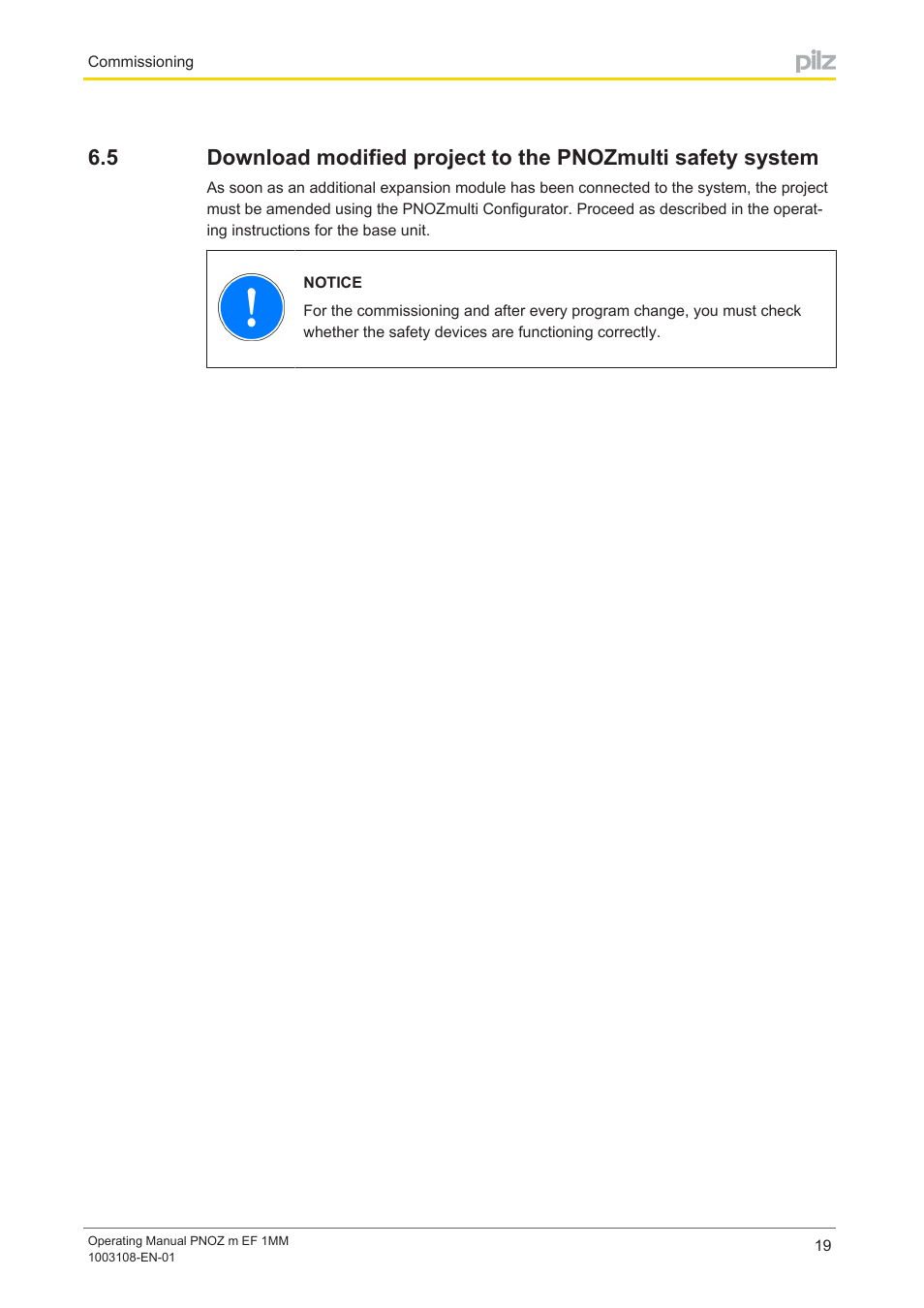 Pilz PNOZ m EF 1MM User Manual | Page 19 / 26