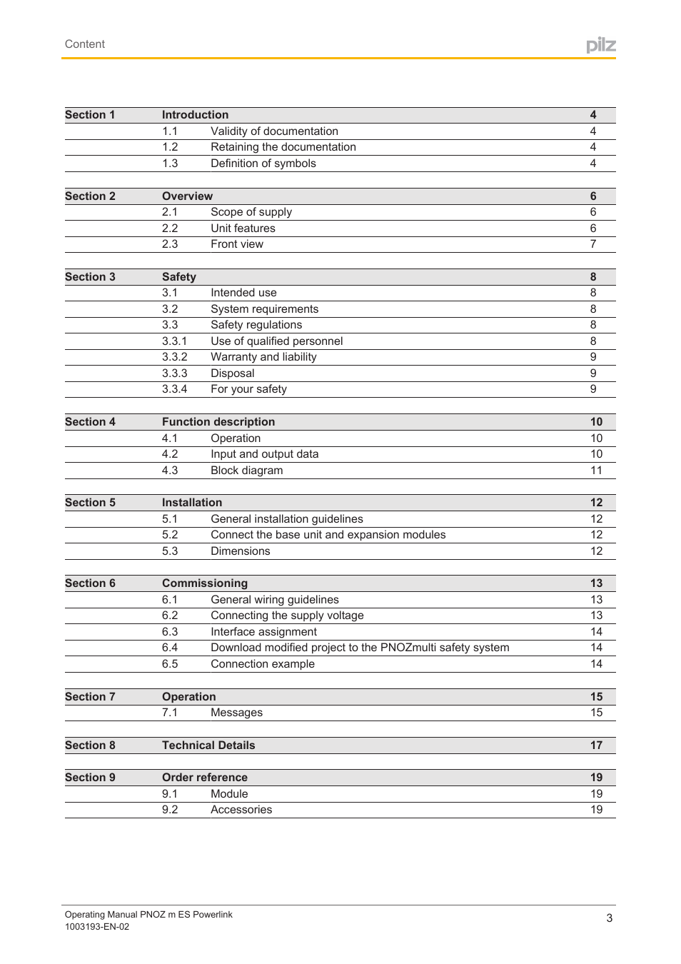 Pilz PNOZ m ES Powerlink User Manual | Page 3 / 20