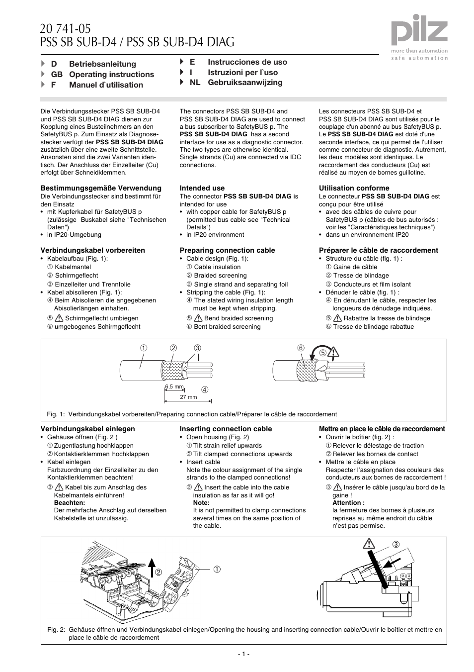 Pilz PSS SB M12 TERMINATOR User Manual | 8 pages