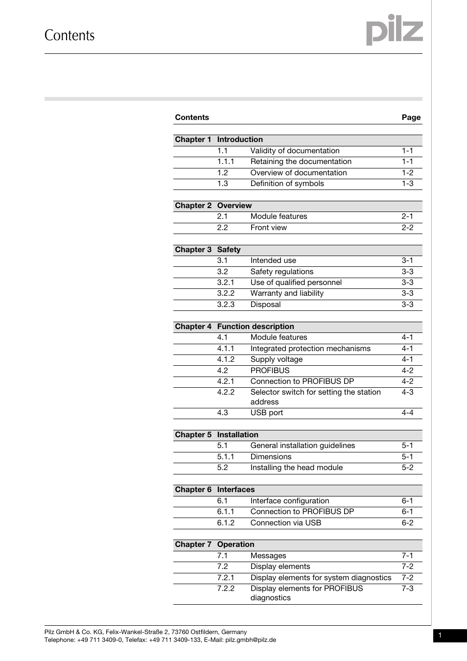 Pilz PSSu H DP User Manual | Page 3 / 31