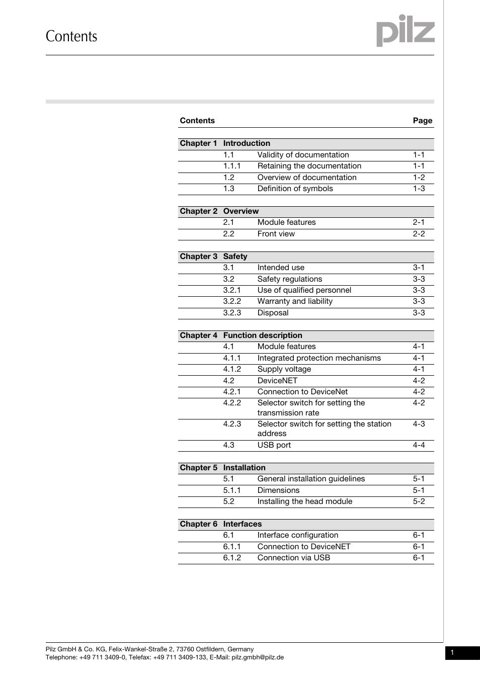Pilz PSSu H DN User Manual | Page 3 / 31