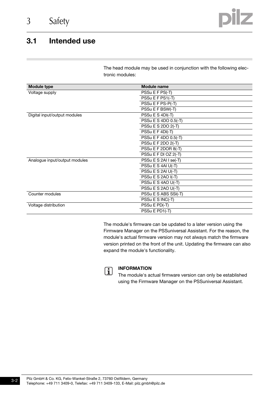 3safety, 1 intended use | Pilz PSSu H SB IBSo User Manual | Page 12 / 39