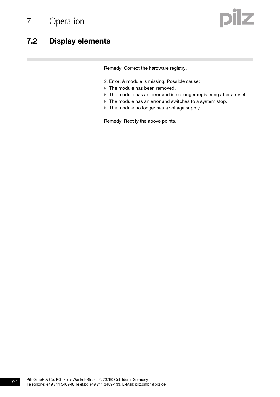 7operation, 2 display elements | Pilz PSSu H SB IBSo User Manual | Page 28 / 39