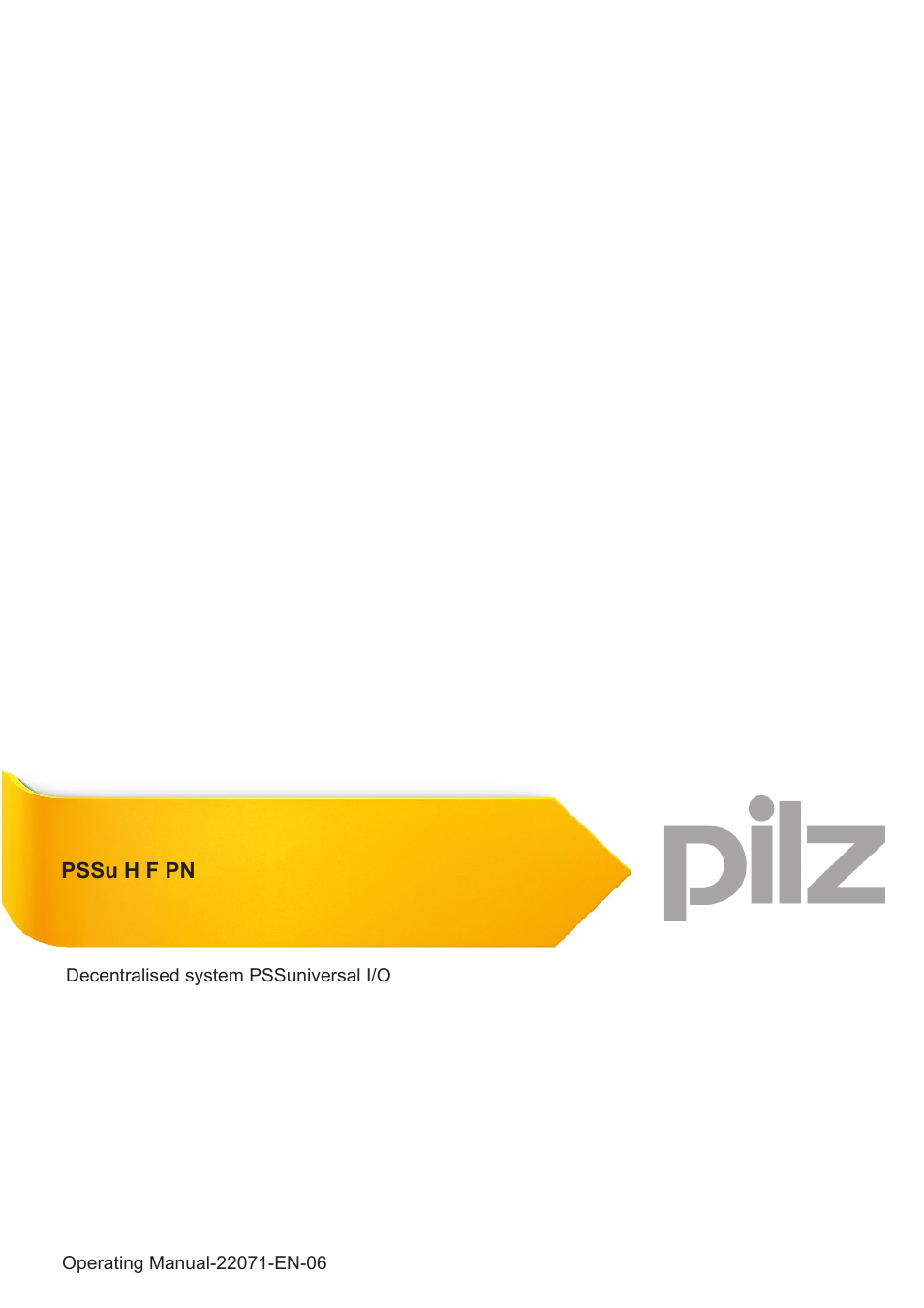 Pilz PSSu H F PN User Manual | 22 pages