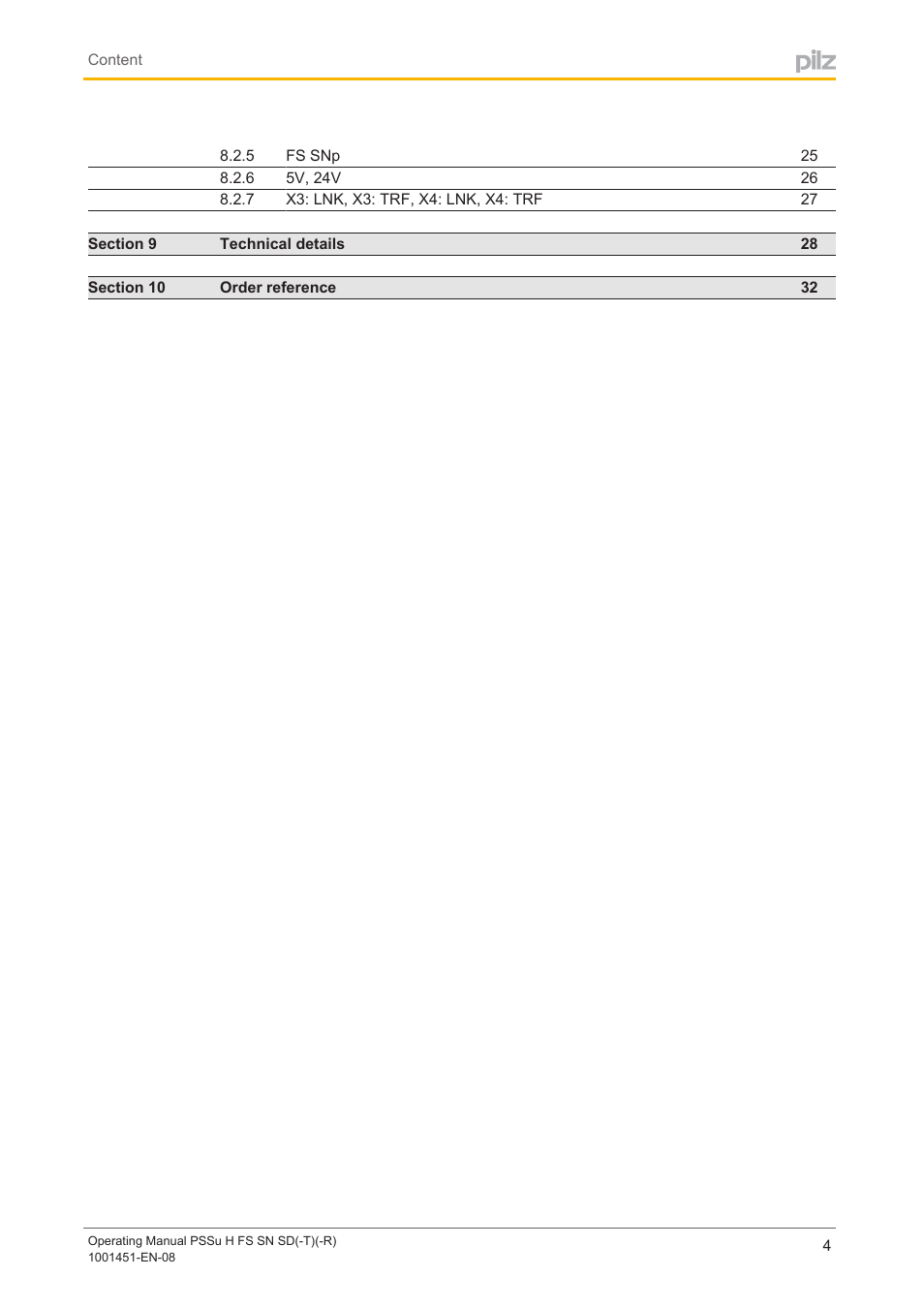 Pilz PSSu H FS SN SD User Manual | Page 4 / 33