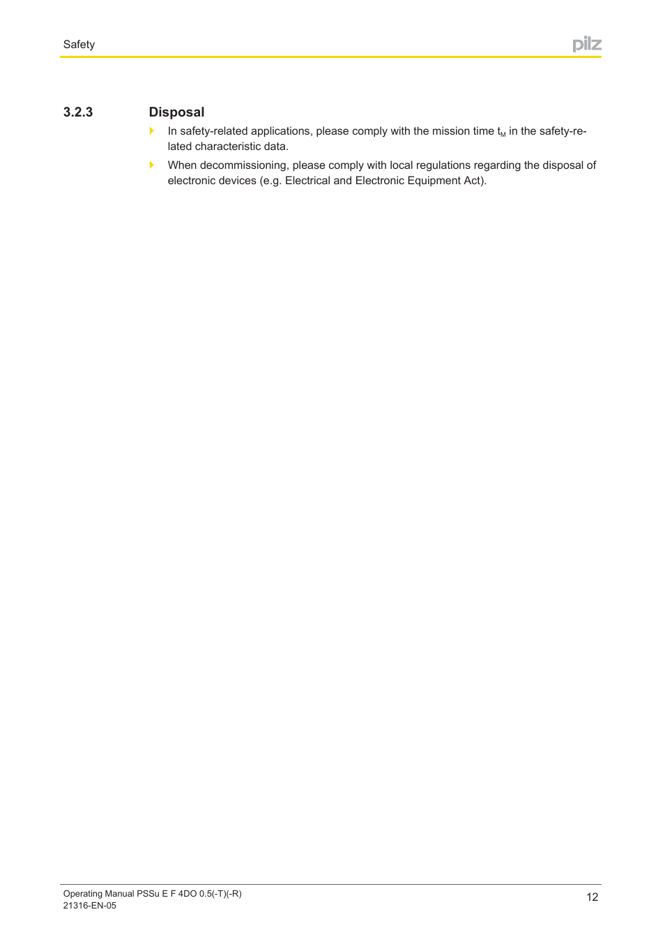 3 disposal, Disposal | Pilz PSSu E F 4DO 0.5 User Manual | Page 12 / 40