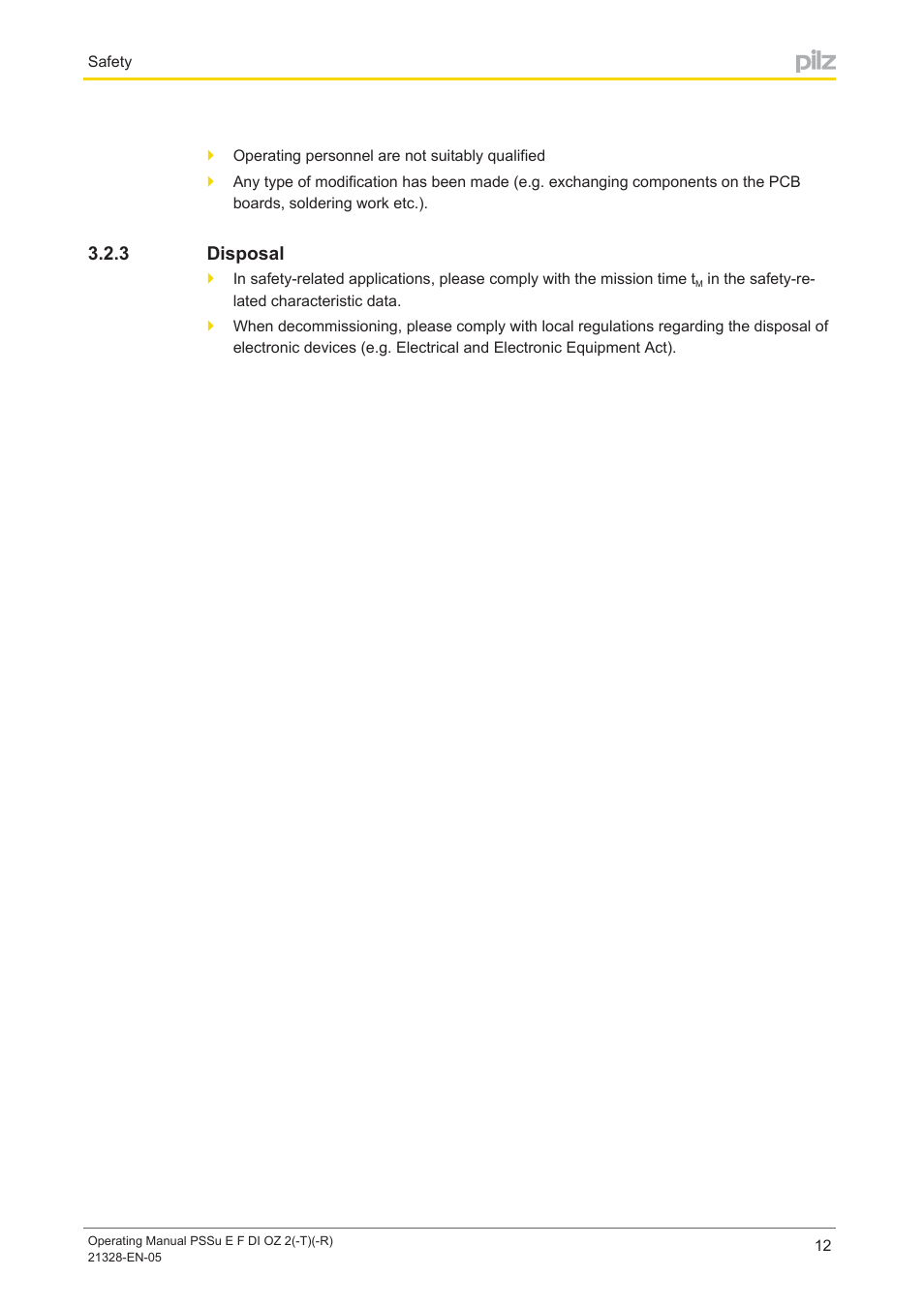 3 disposal, Disposal | Pilz PSSu E F DI OZ 2 User Manual | Page 12 / 37