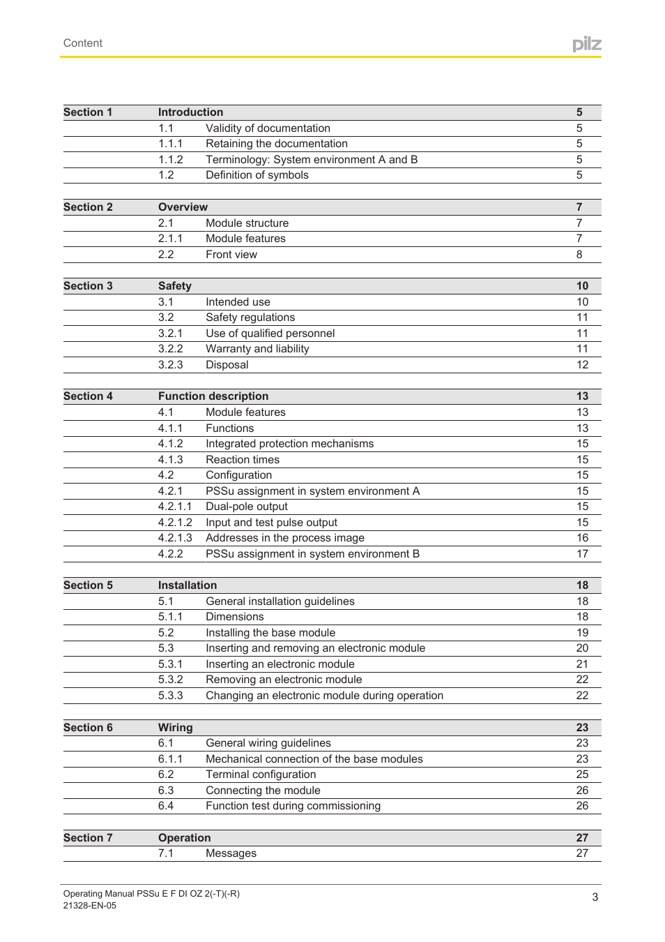 Pilz PSSu E F DI OZ 2 User Manual | Page 3 / 37