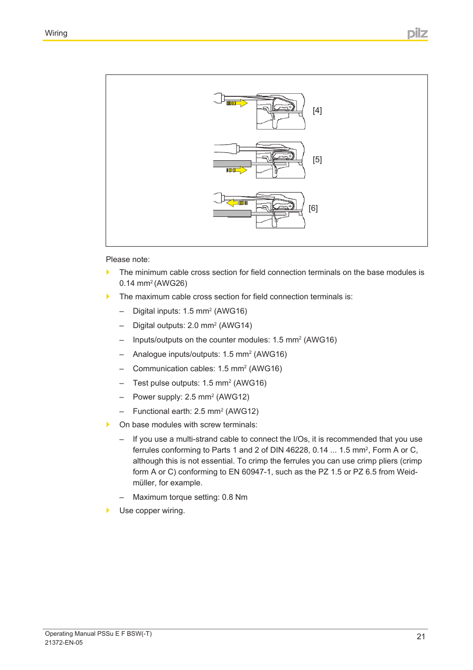 Pilz PSSu E F BSW User Manual | Page 21 / 34
