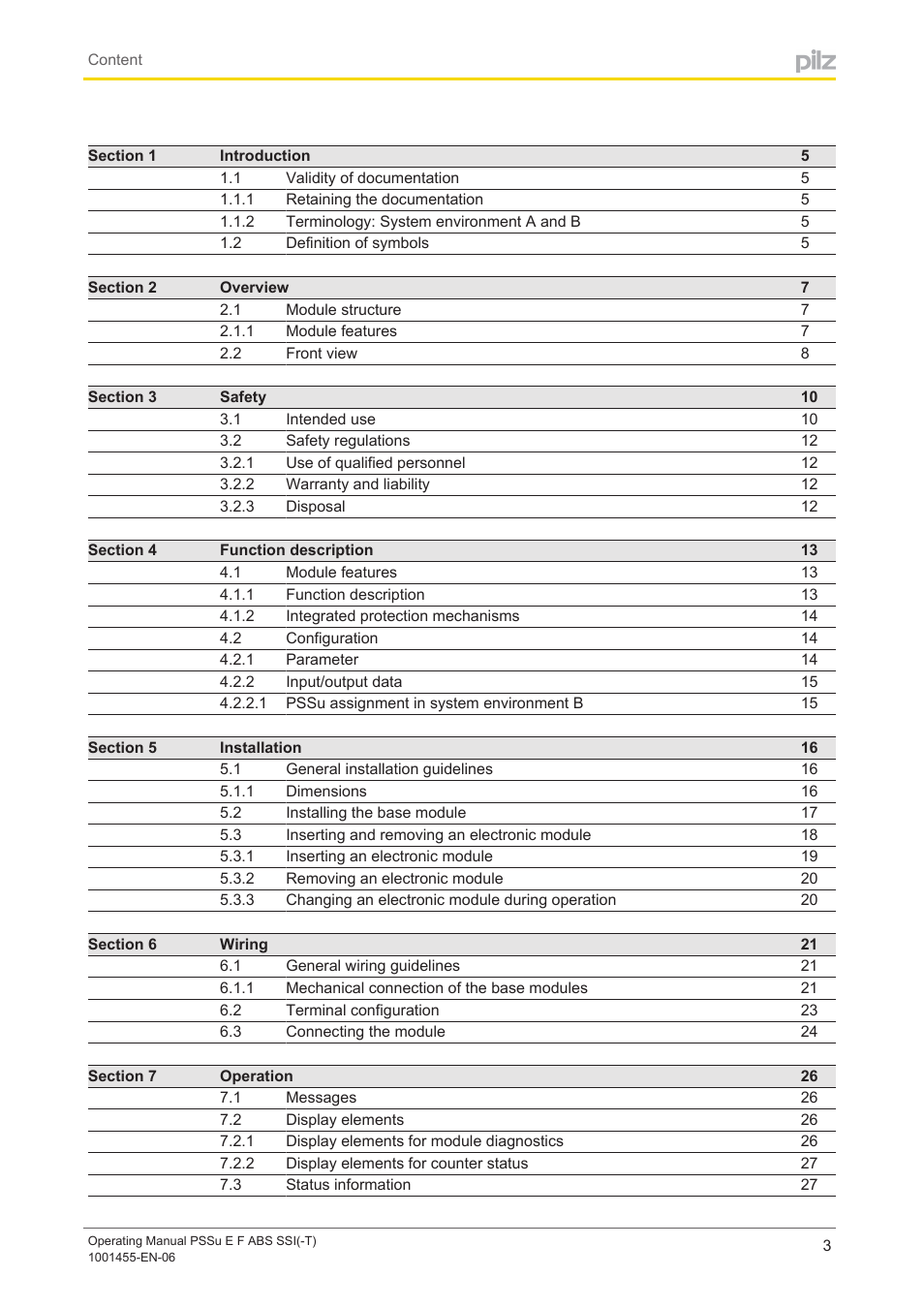 Pilz PSSu E F ABS SSI User Manual | Page 3 / 33