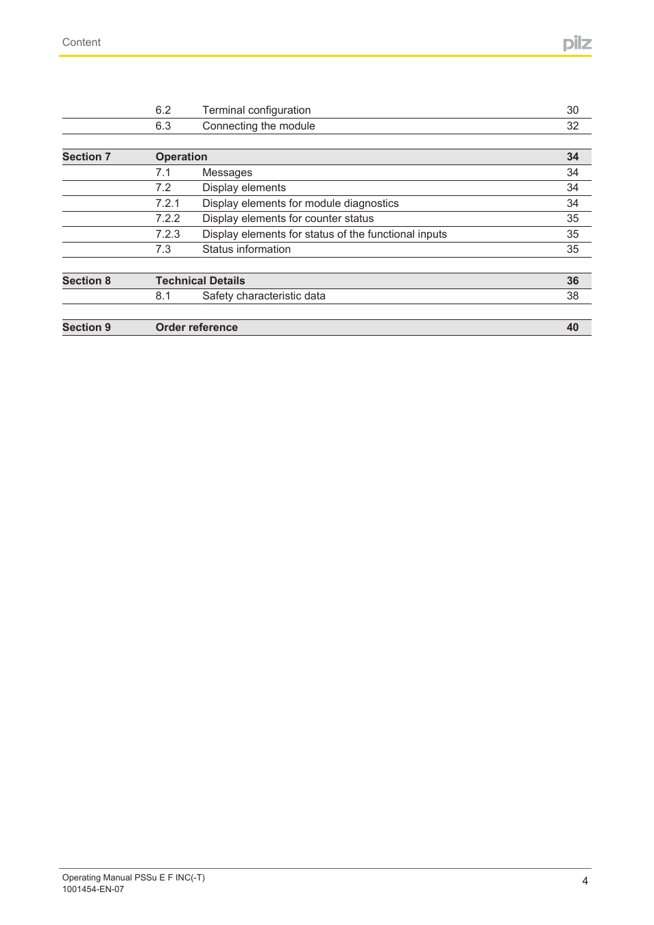 Pilz PSSu E F INC User Manual | Page 4 / 41