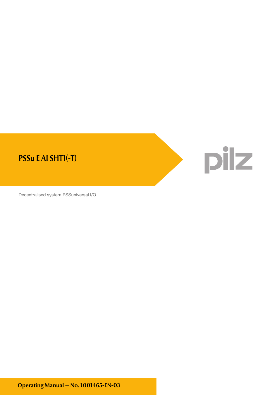 Pilz PSSu E AI SHT1 User Manual | 33 pages