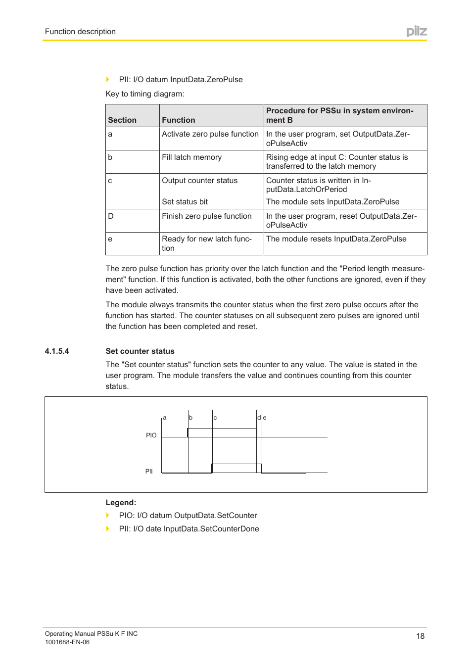 4 set counter status, Set counter status | Pilz PSSu K F INC User Manual | Page 18 / 34